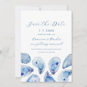 Blue Oyster Waterverf bruiloft Save The Date (Voorkant)