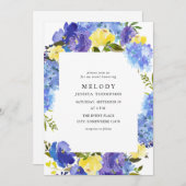 Blue Paars and Yellow Floral Event Kaart (Voorkant / Achterkant)