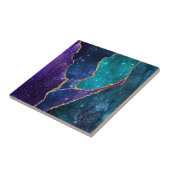 Blue Paars Aqua Gold Veins Agate Tegeltje (Zijkant)