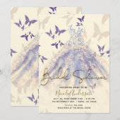 Blue Paars Butterfly Dance Dress Vrijgezellenfeest Kaart (Voorkant / Achterkant)