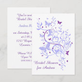 Blue Paars Butterfly Swirl Vrijgezellenfeest Kaart (Voorkant / Achterkant)