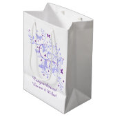 Blue Paars Butterfly Wedding Medium Cadeauzakje (Voorkant Gekanteld)