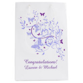 Blue Paars Butterfly Wedding Medium Cadeauzakje (Voorkant)