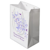 Blue Paars Butterfly Wedding Medium Cadeauzakje (Achterkant Gekanteld)