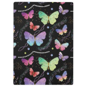 Blue Paars Chic Butterflies Patroon Klembord (Achterkant)