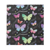 Blue Paars Chic Butterflies Patroon Notitieblok (Voorkant)
