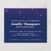 Blue paars Confetti Glitter 50th Birthday Foto (Voorkant)