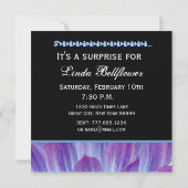 Blue Paars Dahlia 75th Surprise Birthday Party Kaart (Achterkant)