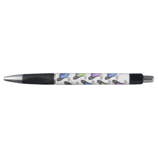Blue Paars Doodle Butterflies Pen (Voorkant)