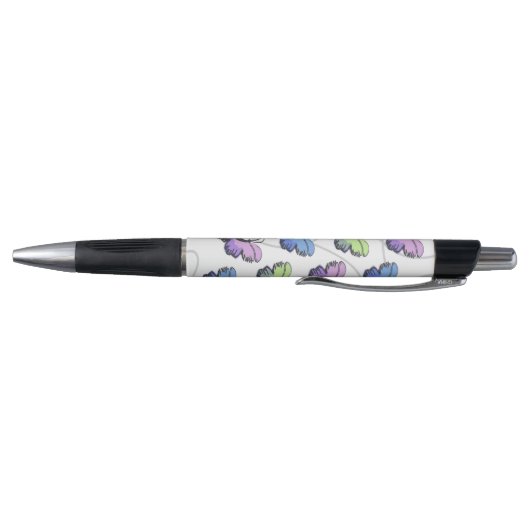 Blue Paars Doodle Butterflies Pen (Bodem)