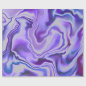 Blue & Paars Elegant Marble Digital Abstract Cadeaupapier (Vlak)