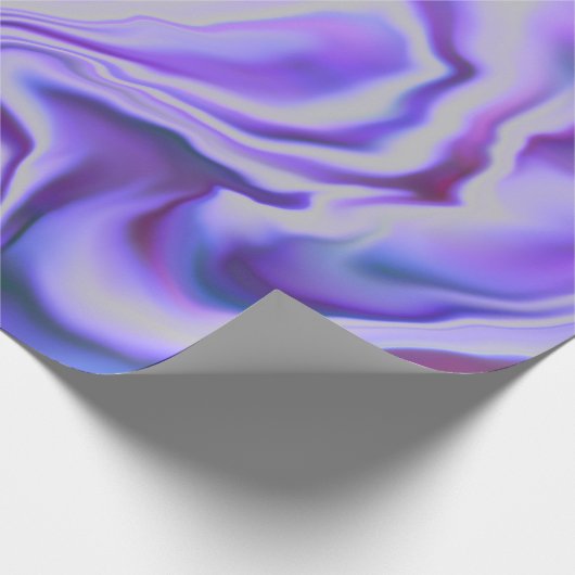 Blue & Paars Elegant Marble Digital Abstract Cadeaupapier (Hoek)