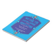 Blue Paars Fractal Lace Budget Invitations Notitieblok (Linkerzijde)