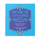 Blue Paars Fractal Lace Budget Invitations Notitieblok (Voorkant)