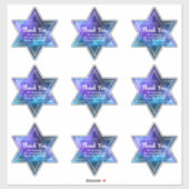 Blue Paars Galaxy Star van David Bar Bat Mitzvah Sticker (Vel)