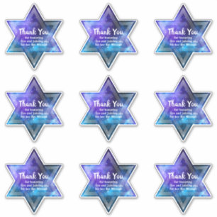 Blue Paars Galaxy Star van David Bar Bat Mitzvah Sticker