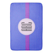 Blue Paars Geometric Personalised Monogram Badmat (Voorkant Verticaal)
