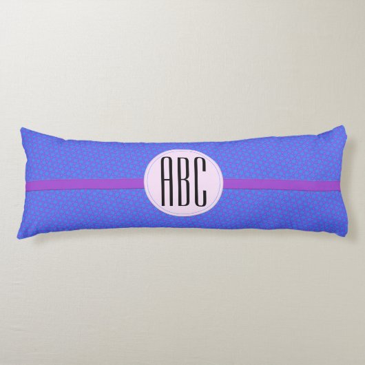 Blue Paars Geometric Personalised Monogram Lichaamskussen (Voorkant)