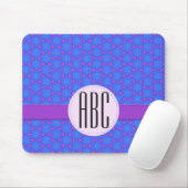 Blue Paars Geometric Personalised Monogram Muismat (Met muis)