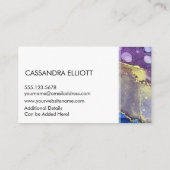 Blue Paars Gold Abstract Alcohol Ink Liquid Art Visitekaartje (Achterkant)