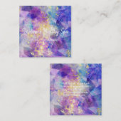 Blue Paars Gold Abstract Square Visitekaartje (Voorkant / Achterkant)
