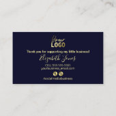 Blue Paars Gold Ink Hartelijk dank voor uw aankoop Visitekaartje (Achterkant)