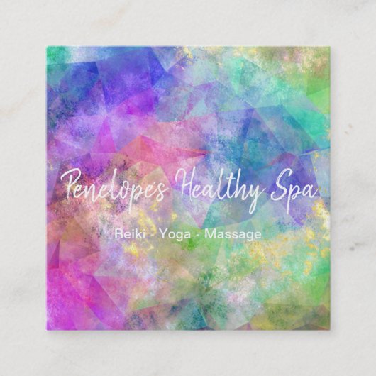 Blue Paars Green Abstract Square Visitekaartje (Voorkant)