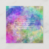 Blue Paars Green Abstract Square Visitekaartje (Achterkant)