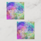 Blue Paars Green Abstract Square Visitekaartje (Voorkant / Achterkant)