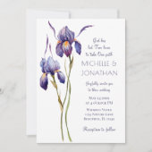 Blue Paars Iris Modern Floral Christelijk Wedding Kaart (Voorkant)