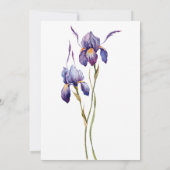 Blue Paars Iris Modern Floral Christelijk Wedding Kaart (Achterkant)