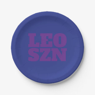 Blue Paars Leo SZN Cool Papieren Bordje