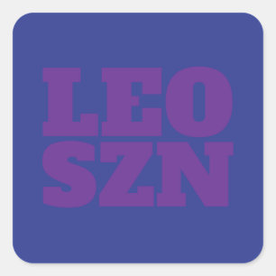 Blue Paars Leo SZN Cool Vierkante Sticker