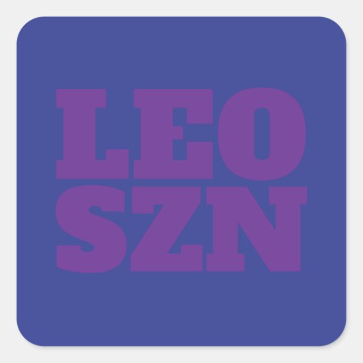 Blue Paars Leo SZN Cool Vierkante Sticker (Voorkant)