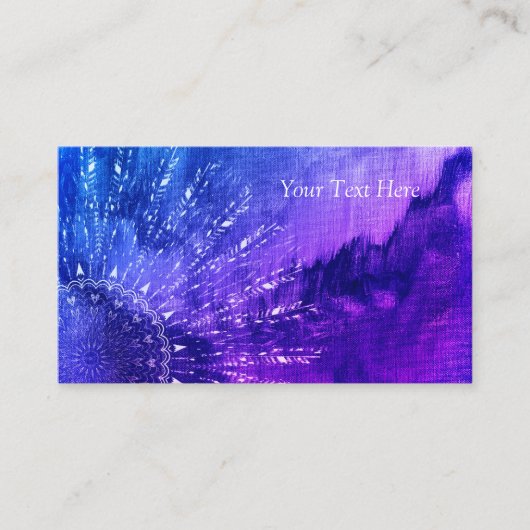 Blue Paars Mandala Clouds Yoga Instructor Visitekaartje (Voorkant)