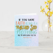 Blue Paars Matthew 17:20 mosterdzaad Kaart (Gele Bloem)