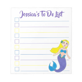 Blue Paars Ocean Mermaid, speciaal aangepast om li Notitieblok