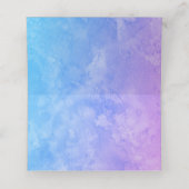 Blue Paars Ombre Bright Waterverf Party Wedding Plaatskaartje (Binnenkant ongevouwen)