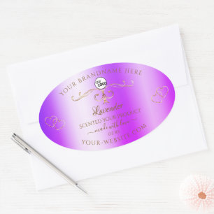 Blue Paars Ombre Gold Product Labels Logo
