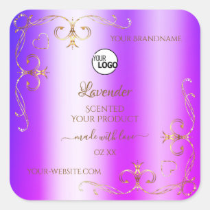 Blue Paars Ombre Gold Product Labels Logo