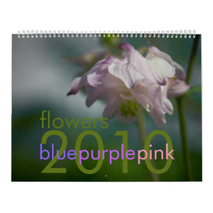 Blue Paars Pink Flowers 2010 Agenda Kalender