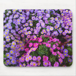 Blue Paars Pink Mums Mousepad Muismat