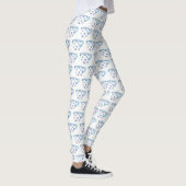 Blue Paars Polka Dot Teacup Tea Time Cup Party Leggings (Rechts)