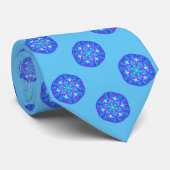 Blue Paars Snowflake Pattern Stropdas (Opgerold)