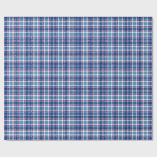 Blue Paars Sparkle Tartan Pset Gingham Pattern Cadeaupapier (Vlak)