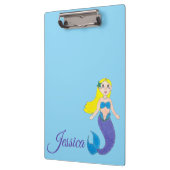 Blue Paars Swimming Ocean Mermaid Personalized Klembord (Links)