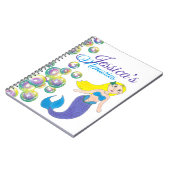 Blue Paars Swimming Ocean Mermaid Personalized Notitieboek (Linkerzijde)