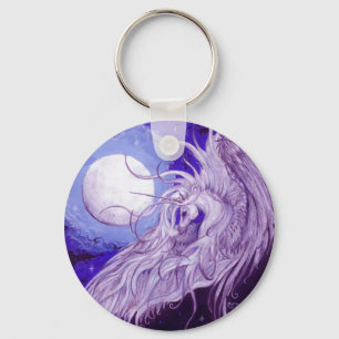 Blue Paars Unicorn Pegasus Pegacorn Lunar Moon Sleutelhanger