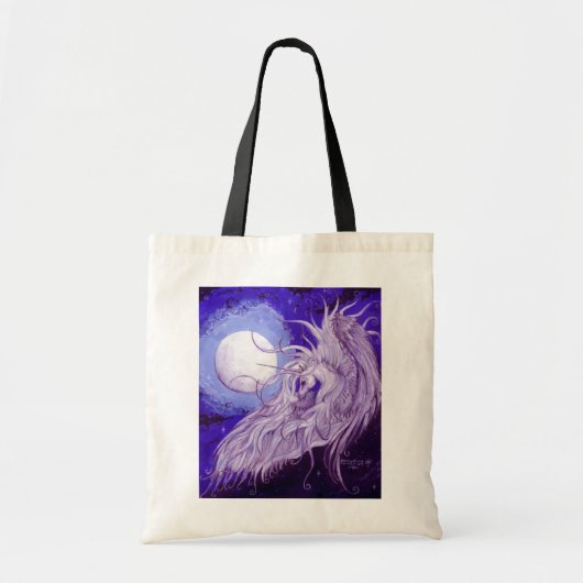 Blue Paars Unicorn Pegasus Pegacorn Lunar Moon Tote Bag (Voorkant)
