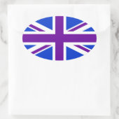 Blue Paars Union Jack Ovale Sticker (Tas)
